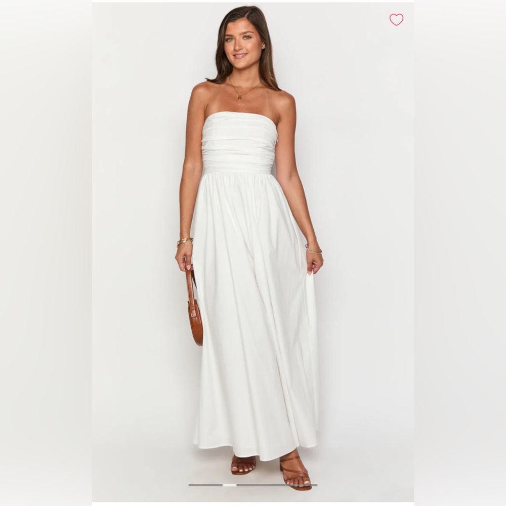 Beginning boutique Josianne white strapless maxi dress